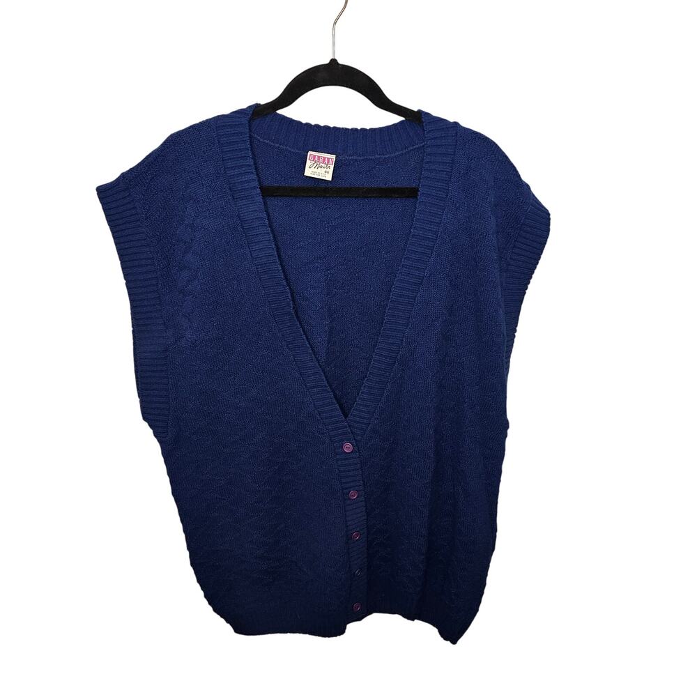 Garan by Marita Sweater Vest – Size 46 – Royal Blue Button Down Vintage